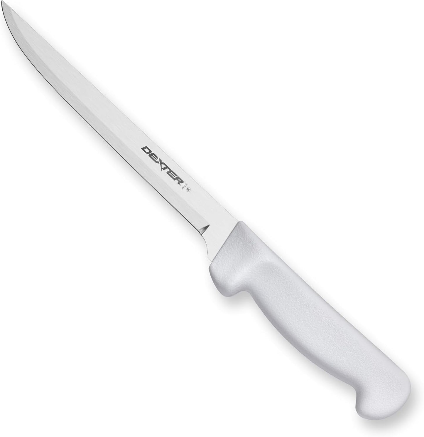 Dexter Basics 8" Flexible Fillet Knife, Stainless Blade, White Handle | Flexible high-carbon stainless steel blade follows bones for clean fillets. Designed for fish and seafood prep work.