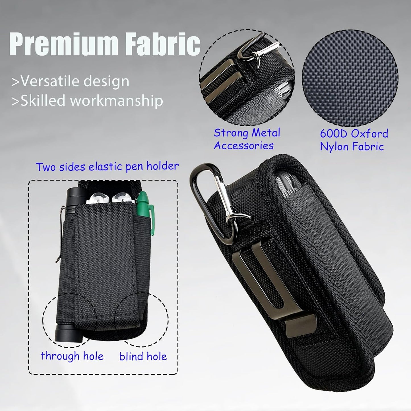 Multitool Sheath Nylon Belt Clip Holster-Magnetic Closure EDC Tactical Pouch Compatible with Leatherman Folding Tool, Pocket Knife Organizer, Multi-Purpose Waist Tool Holder for Camping Hiking