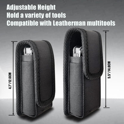 Multitool Sheath Nylon Belt Clip Holster-Magnetic Closure EDC Tactical Pouch Compatible with Leatherman Folding Tool, Pocket Knife Organizer, Multi-Purpose Waist Tool Holder for Camping Hiking
