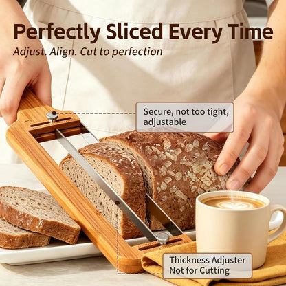 Household Bread Slicer, Adjustable Thickness | Sourdough Tool, Equipped With Serrated Bread Knife, Suitable For Handmade Bread, Buttered Bread, Gluten-Free Bread