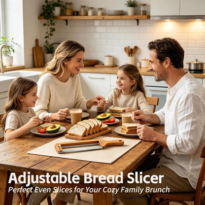 Household Bread Slicer, Adjustable Thickness | Sourdough Tool, Equipped With Serrated Bread Knife, Suitable For Handmade Bread, Buttered Bread, Gluten-Free Bread