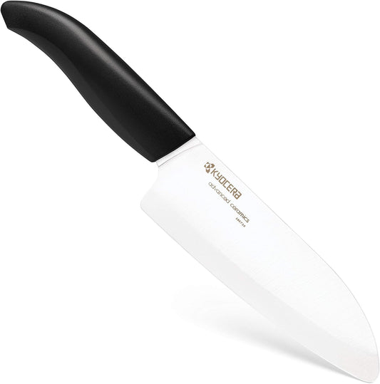 FK-140-WH Ceramic Santoku, Chef Knife for Your Cooking Needs, 5.5”, White | Revolution 5.5-Inch Santoku Knife: Ultra-Sharp Japanese Zirconia Blade for Precise Slicing, Dicing, and Mincing Tasks