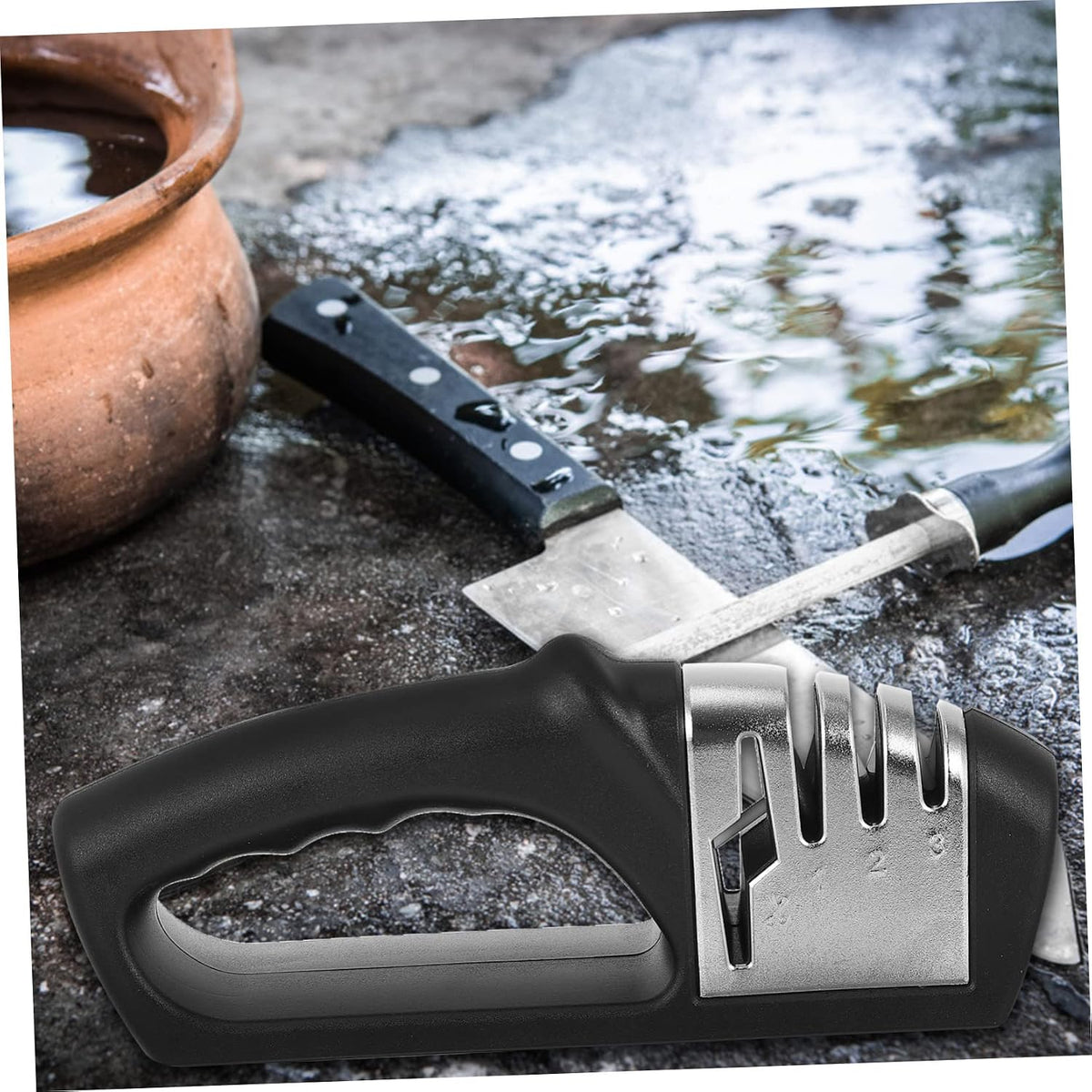 Quick Knife Sharpening Tool 4-segment Handheld Knife Sharpener Safe for Long Time Use Knives Scissors Left/right Hand Friendly