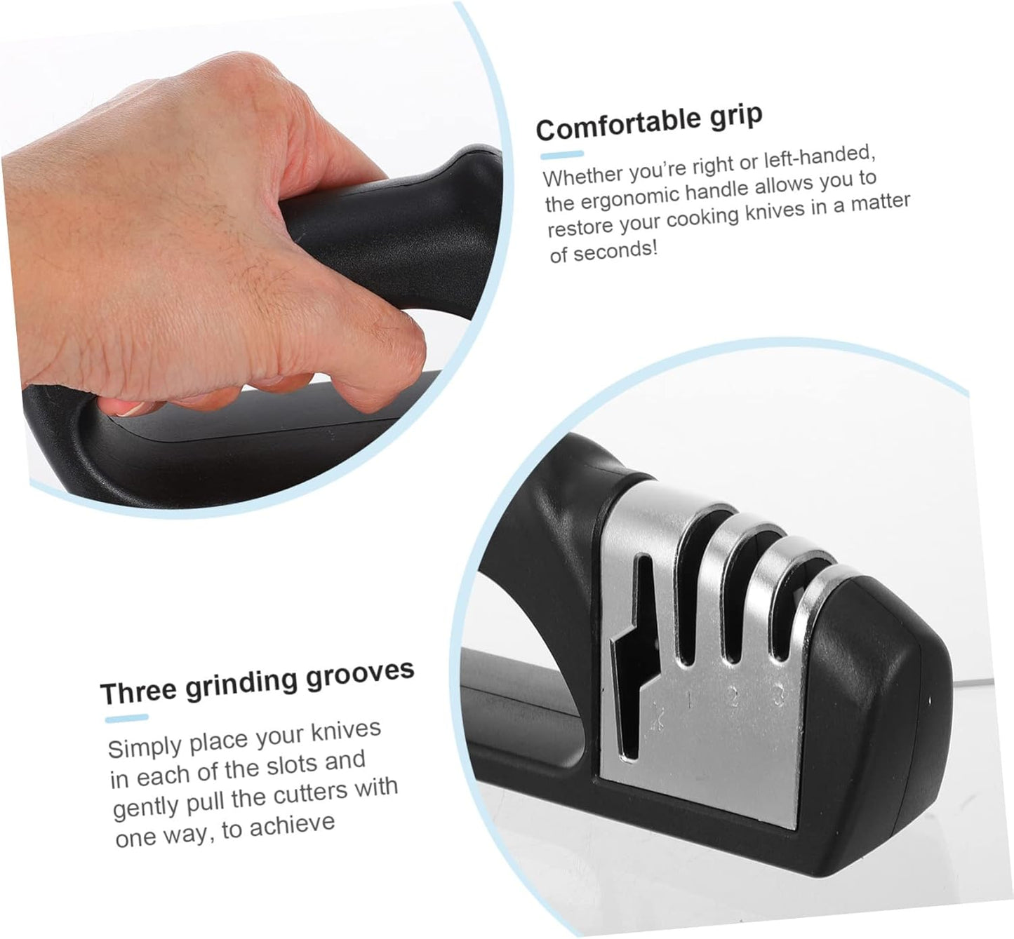Quick Knife Sharpening Tool 4-segment Handheld Knife Sharpener Safe for Long Time Use Knives Scissors Left/right Hand Friendly