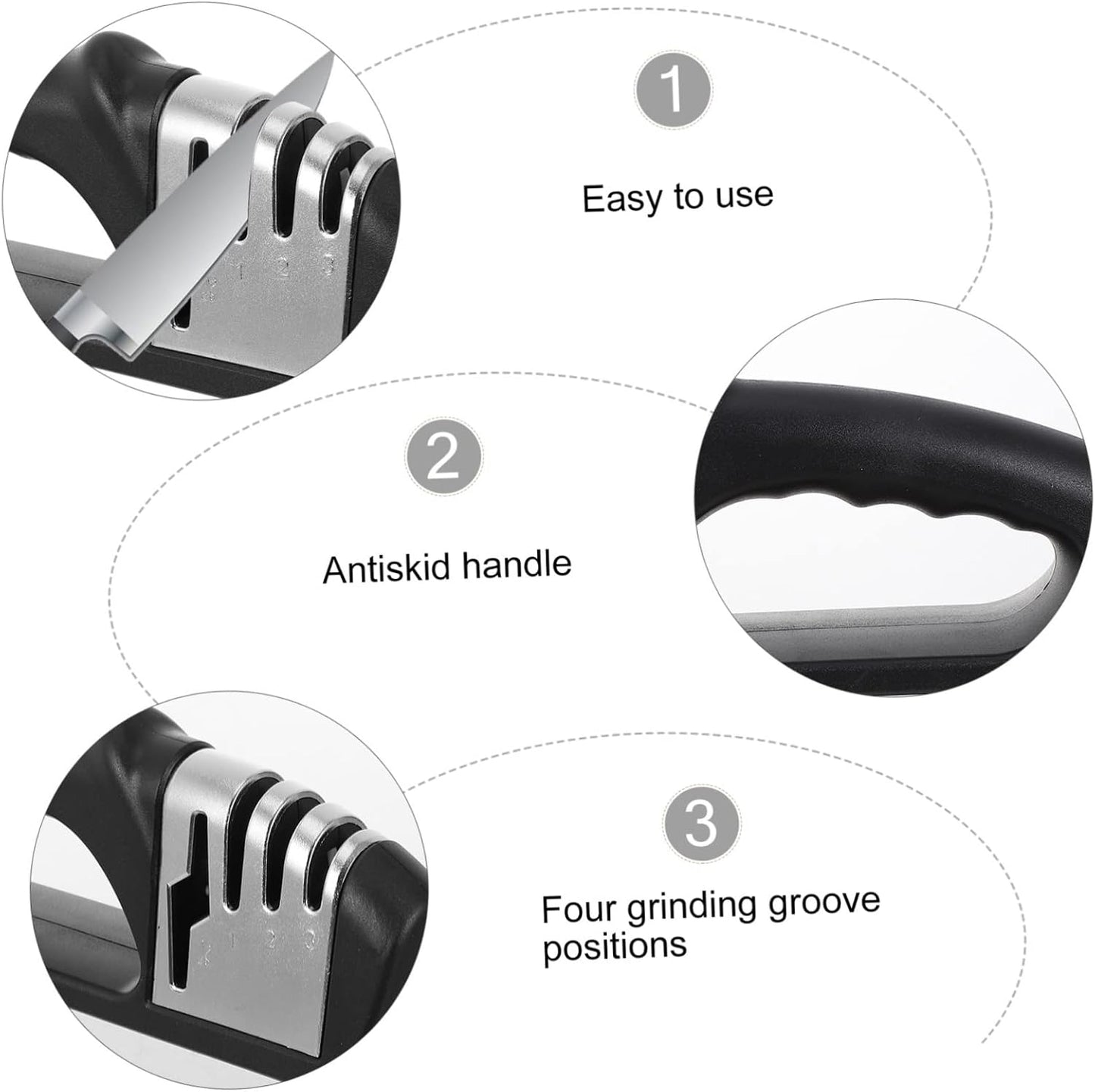 Quick Knife Sharpening Tool 4-segment Handheld Knife Sharpener Safe for Long Time Use Knives Scissors Left/right Hand Friendly