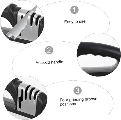 Quick Knife Sharpening Tool 4-segment Handheld Knife Sharpener Safe for Long Time Use Knives Scissors Left/right Hand Friendly