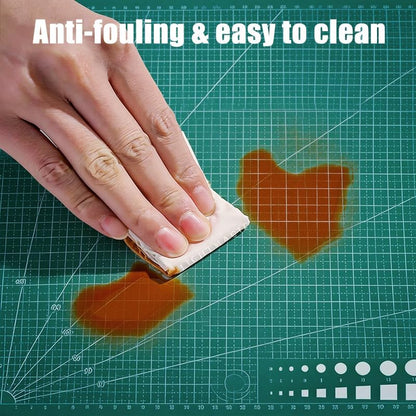 Cutting Mat Art Sewing Mat 17.7"L x 11.8"W Gridded Rotary Cut Board Double-sided for Crafts Hobby Project Sewing Fabric (2, Green, A3:17.7"L x 11.8"W)