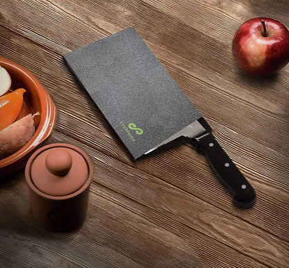 Butcher Chef Knife Edge Guard - Wide Knives Blade Edge Protectors - Meat Cleaver Knife Sheath - BPA-Free Chef Knife Cover Fits Blades Up To 8” x 4” – Knives Not Included