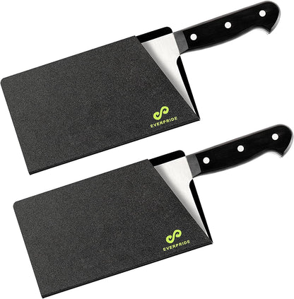 Butcher Chef Knife Edge Guard - Wide Knives Blade Edge Protectors - Meat Cleaver Knife Sheath - BPA-Free Chef Knife Cover Fits Blades Up To 8” x 4” – Knives Not Included