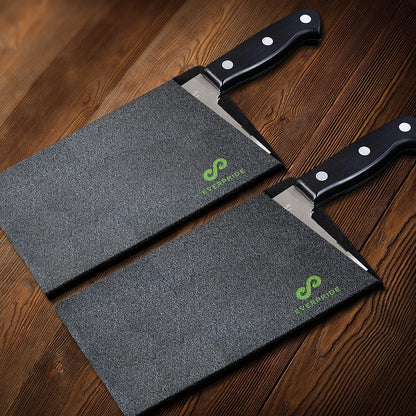 Butcher Chef Knife Edge Guard - Wide Knives Blade Edge Protectors - Meat Cleaver Knife Sheath - BPA-Free Chef Knife Cover Fits Blades Up To 8” x 4” – Knives Not Included