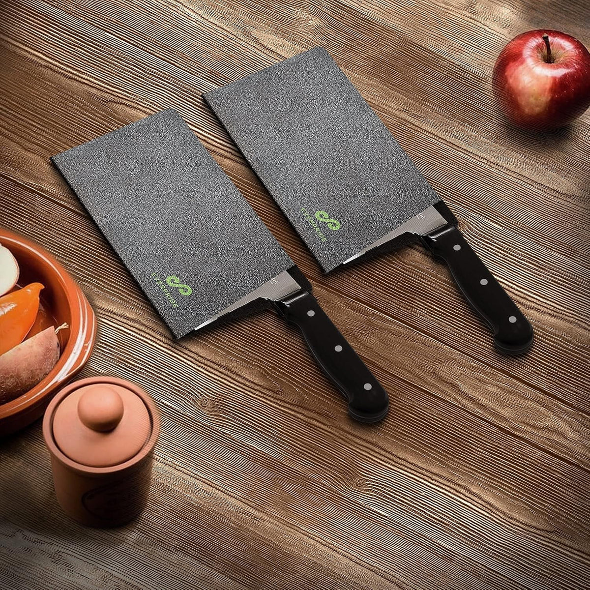 Butcher Chef Knife Edge Guard - Wide Knives Blade Edge Protectors - Meat Cleaver Knife Sheath - BPA-Free Chef Knife Cover Fits Blades Up To 8” x 4” – Knives Not Included