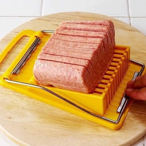Slicer Cuts Spam, Luncheon Meat, Boiled Eggs Ham Into 11 Neat And Equal Slices Without Mashing (Only Suits Soft Cheese)