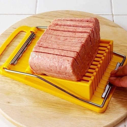Slicer Cuts Spam, Luncheon Meat, Boiled Eggs Ham Into 11 Neat And Equal Slices Without Mashing (Only Suits Soft Cheese)