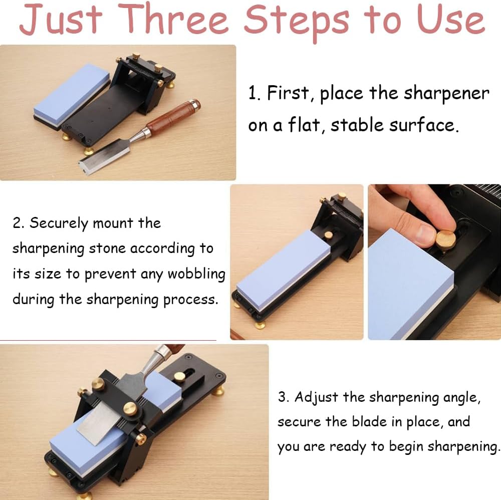 Chisel Sharpening Jig,Chisel Sharpener,Professional-Sharpener-Whetstones-Fixed-Angle-Sharpening,Sharpening Sled,Wood Honing Guide for Chisels and Planes (400/1000#)
