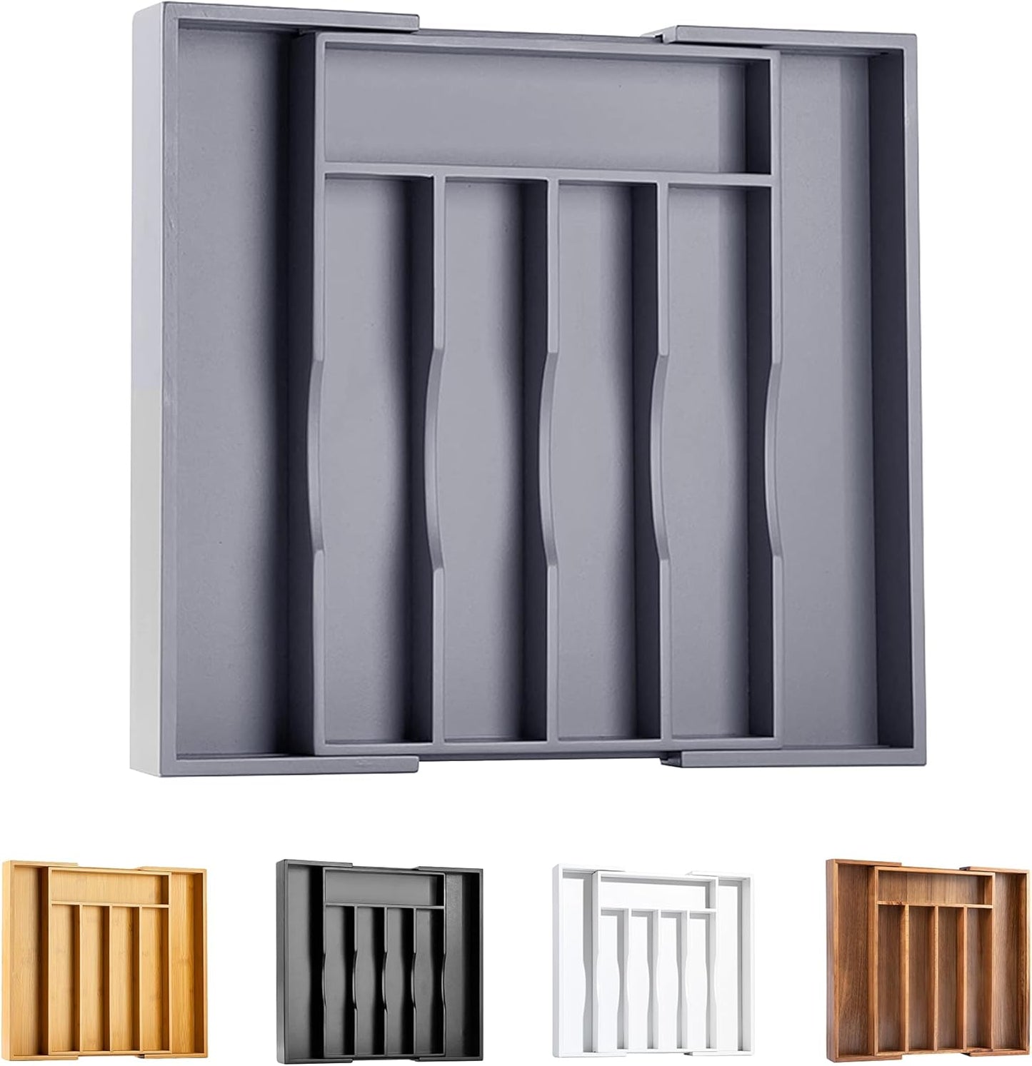 Silverware Organizer Kitchen Drawer Organizer Expandable Bamboo Utensil Holder Cutlery Tray for Kitchen Utensil and Flatware Bedroom Office