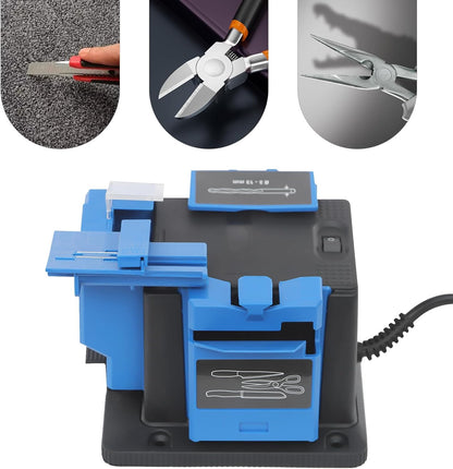 96W 110V Electric Knife Sharpeners, 1350RPM Multifunctional Drill Bit Sharpener Electric Sharpening Machine,adjustable angle 15°-50° Household Cutter Scissor Sharpener Tabletop Knife Sharpener