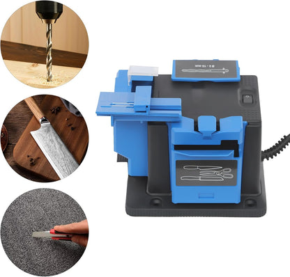 96W 110V Electric Knife Sharpeners, 1350RPM Multifunctional Drill Bit Sharpener Electric Sharpening Machine,adjustable angle 15°-50° Household Cutter Scissor Sharpener Tabletop Knife Sharpener