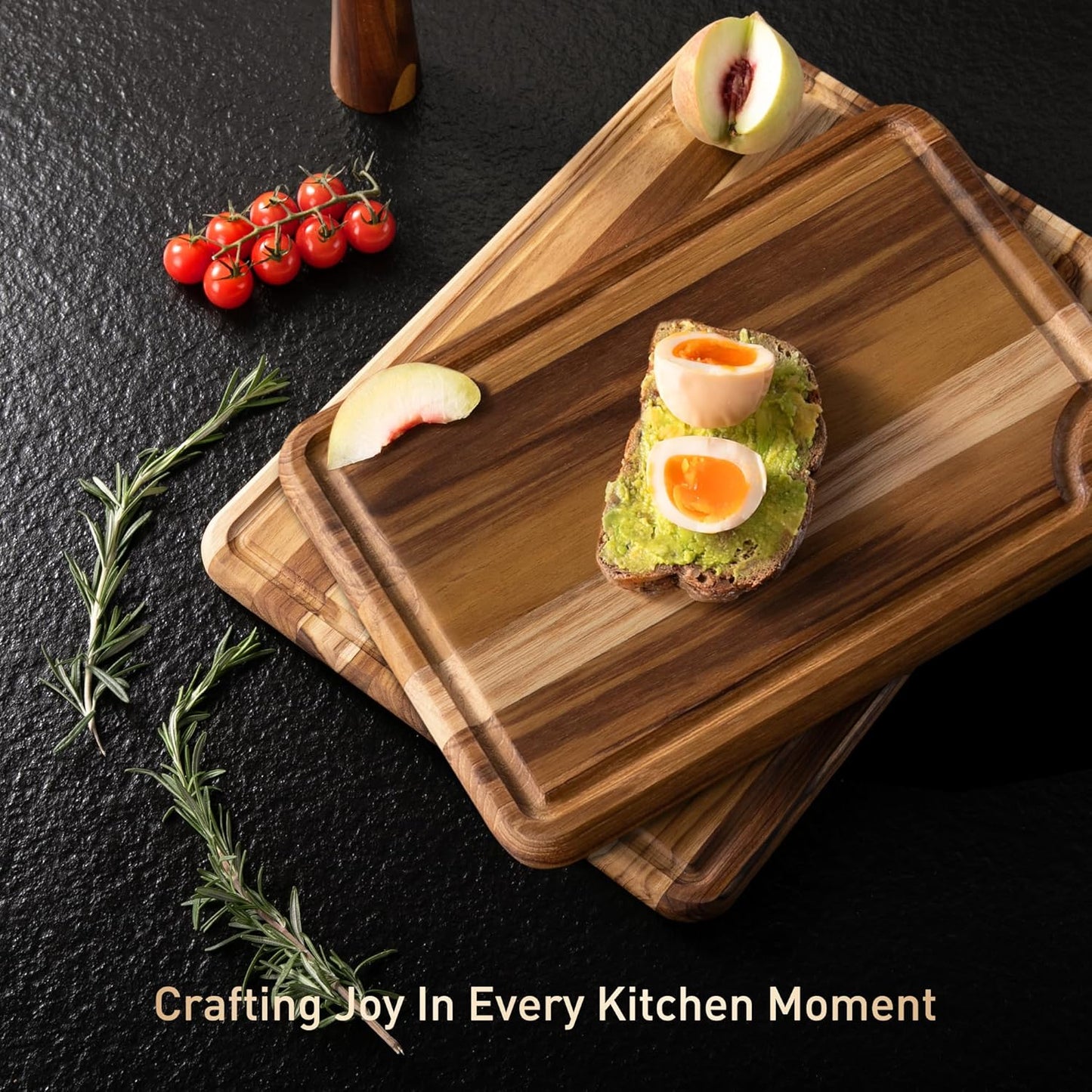 3 Pack Teak Wood Cutting Board Set for Kitchen Charcuterie Board Serving Heavy Duty Non Toxic Slip Over Sink Solid Thick Haus Wooden Chopping Board Large Big Small Meat Best Kitchen Mother Gift