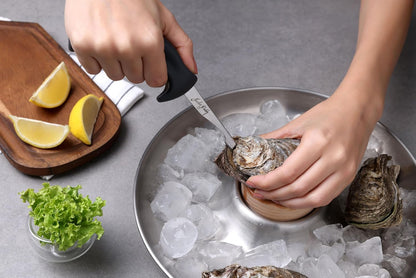 Shucker Paddy Oyster Knife, Ergonomic Pistol Grip Oyster Shucking Knife with Finger Guard, 3in Stainless Steel Blade, Dishwasher Safe, Professional Oyster Opener