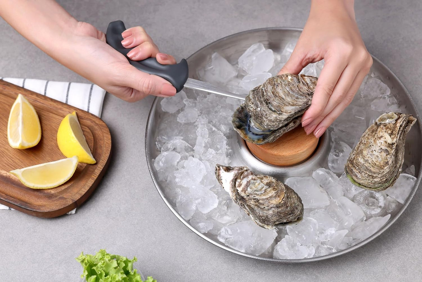 Shucker Paddy Oyster Knife, Ergonomic Pistol Grip Oyster Shucking Knife with Finger Guard, 3in Stainless Steel Blade, Dishwasher Safe, Professional Oyster Opener