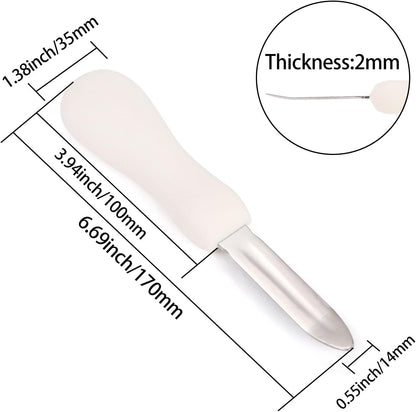 10 Pack Oyster Shucking Knife, Stainless Steel Oyster Knife Oyster Shucker Clam Knife, Oyster Knives Suitable for All Kinds of Shells and Oysters Shucking(White+ Black)