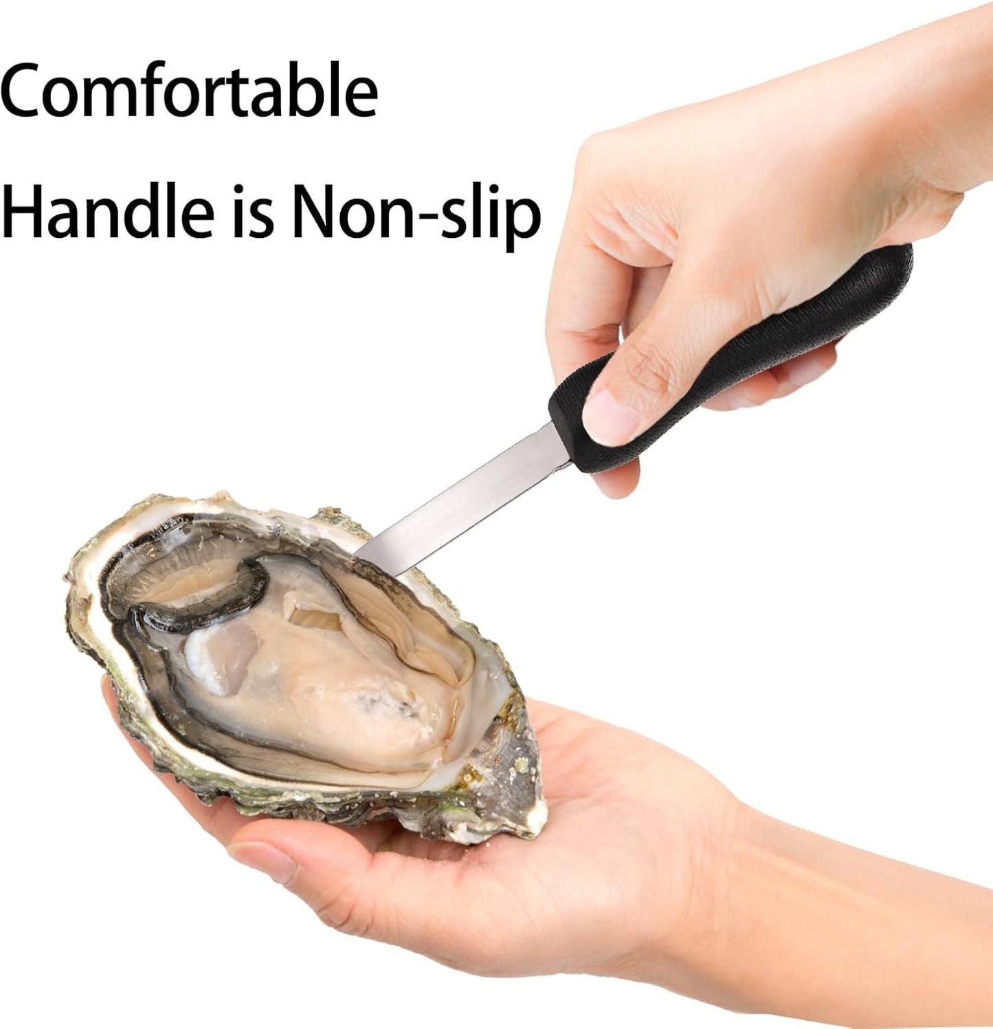 10 Pack Oyster Shucking Knife, Stainless Steel Oyster Knife Oyster Shucker Clam Knife, Oyster Knives Suitable for All Kinds of Shells and Oysters Shucking(White+ Black)