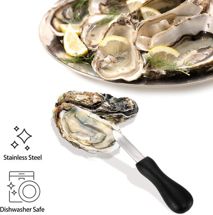 10 Pack Oyster Shucking Knife, Stainless Steel Oyster Knife Oyster Shucker Clam Knife, Oyster Knives Suitable for All Kinds of Shells and Oysters Shucking(White+ Black)