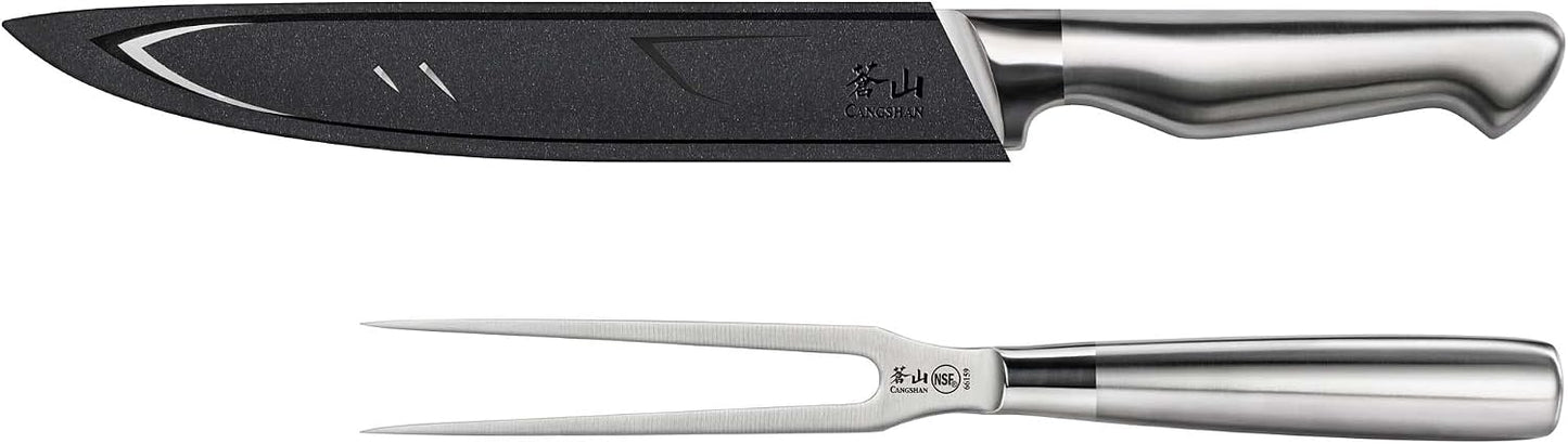 Cangshan Sanford Series 1027198 German Steel 2-Piece Carving Set with Sheath