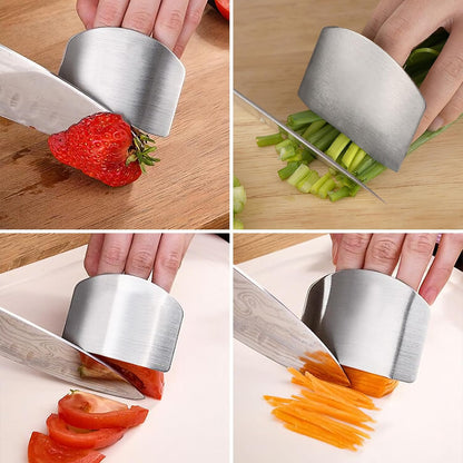 5er Pack Chef Finger Guards for Cutting,304 Stainless Steel Finger Protectors for Cutting, Slicing and Chopping Vegetables, Fruits and Meat, Avoid Hurting Kitchen Tools (double fingers)