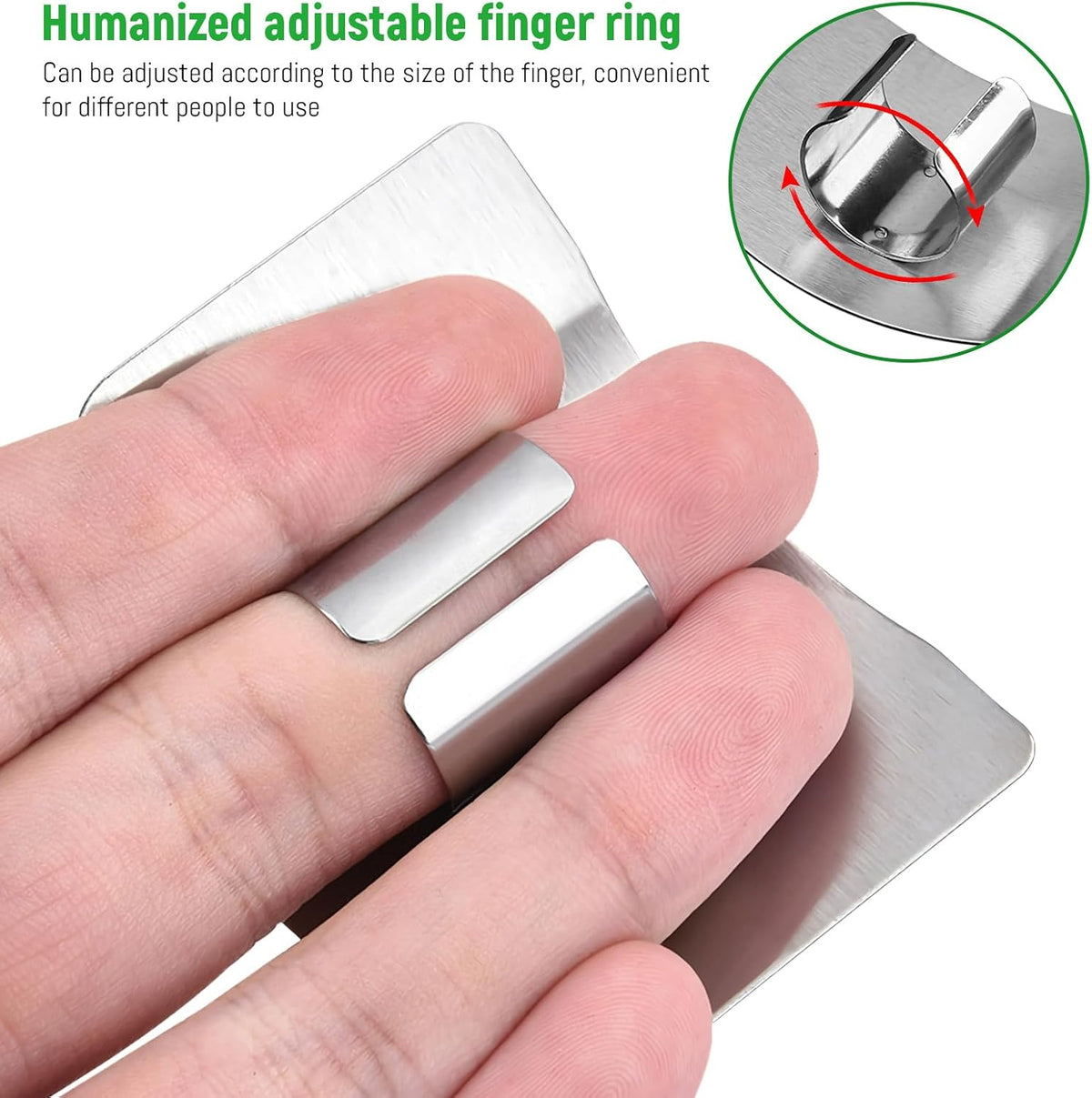 5er Pack Chef Finger Guards for Cutting,304 Stainless Steel Finger Protectors for Cutting, Slicing and Chopping Vegetables, Fruits and Meat, Avoid Hurting Kitchen Tools (double fingers)