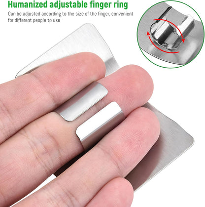 5er Pack Chef Finger Guards for Cutting,304 Stainless Steel Finger Protectors for Cutting, Slicing and Chopping Vegetables, Fruits and Meat, Avoid Hurting Kitchen Tools (double fingers)