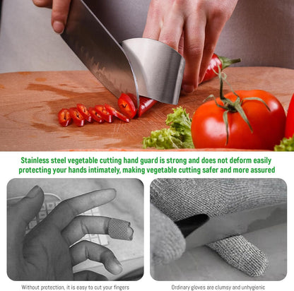5er Pack Chef Finger Guards for Cutting,304 Stainless Steel Finger Protectors for Cutting, Slicing and Chopping Vegetables, Fruits and Meat, Avoid Hurting Kitchen Tools (double fingers)