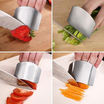 5er Pack Chef Finger Guards for Cutting,304 Stainless Steel Finger Protectors for Cutting, Slicing and Chopping Vegetables, Fruits and Meat, Avoid Hurting Kitchen Tools (double fingers)
