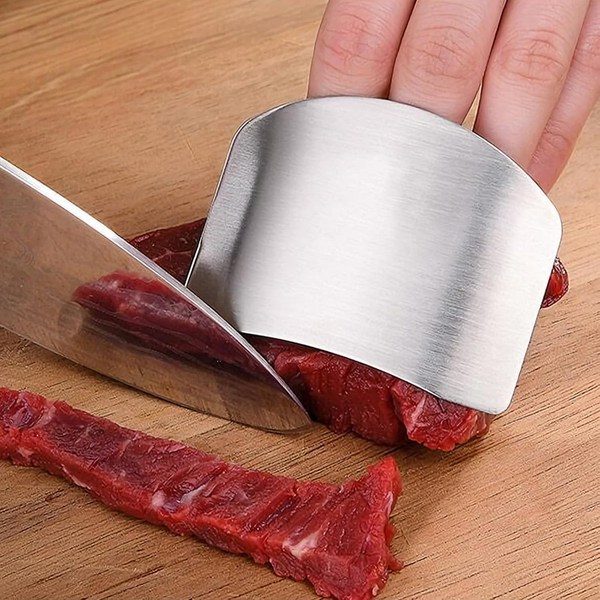 5er Pack Chef Finger Guards for Cutting,304 Stainless Steel Finger Protectors for Cutting, Slicing and Chopping Vegetables, Fruits and Meat, Avoid Hurting Kitchen Tools (double fingers)