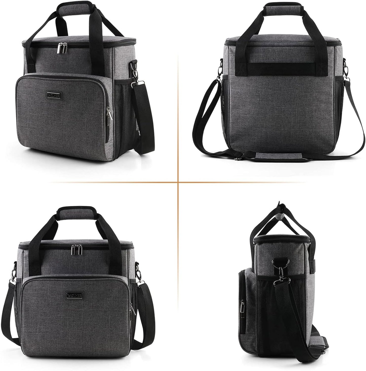 Coffee Maker Travel Bag Compatible with Keurig K-Slim, Keurig K-Supreme or Other Accessories, Portable Coffee Maker Case with Shoulder Strap for Travel, Grey