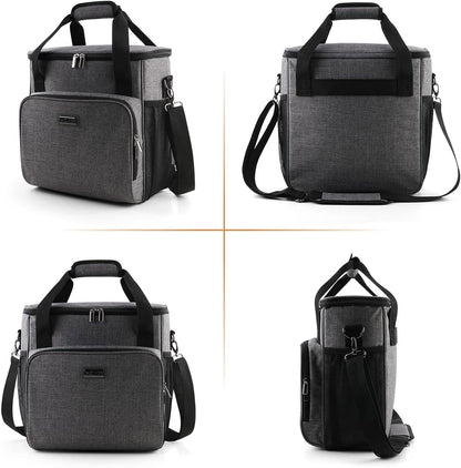 Coffee Maker Travel Bag Compatible with Keurig K-Slim, Keurig K-Supreme or Other Accessories, Portable Coffee Maker Case with Shoulder Strap for Travel, Grey