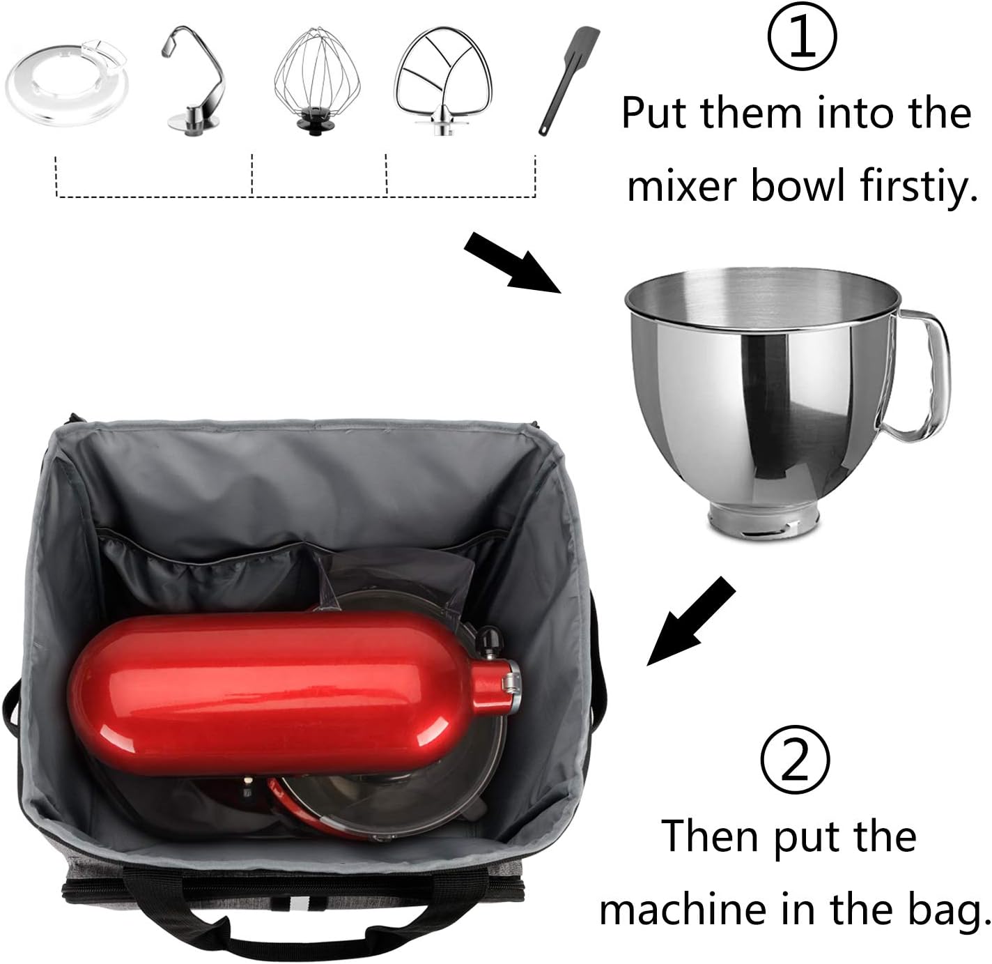 Coffee Maker Travel Bag Compatible with Keurig K-Slim, Keurig K-Supreme or Other Accessories, Portable Coffee Maker Case with Shoulder Strap for Travel, Grey