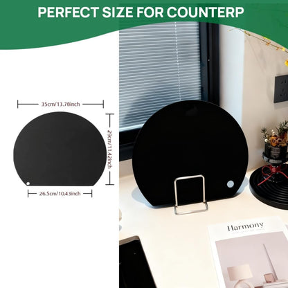 Rubber Cutting Board, TPU Cutting Mats for Kitchen, Thin Cutting Boards Plastic Flexible, Unique D Shape Black, Non-Slip Kitchen Cutting Boards, Dishwasher Safe, BPA Free,(1PC, Black-D Shape)