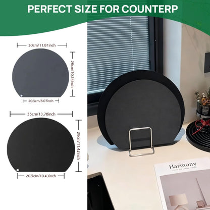 Rubber Cutting Board, TPU Cutting Mats for Kitchen, Thin Cutting Boards Plastic Flexible, Unique D Shape Black, Non-Slip Kitchen Cutting Boards, Dishwasher Safe, BPA Free,(1PC, Black-D Shape)