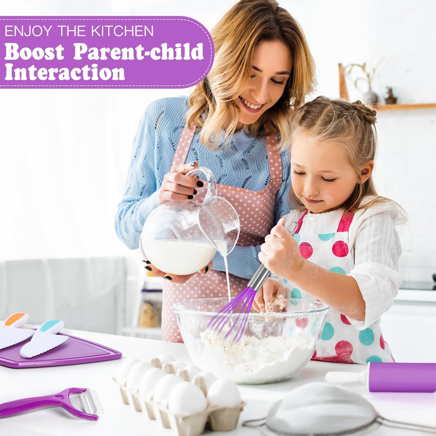 37PCS Kids Cooking Sets Real, Kids Cooking and Baking Gift Set with Storage Case Timer Kid Safe Knives Cutting Board, Toddler Real Kitchen Accessories, Birthday Gifts for Girls & Boys Age 3 - 8