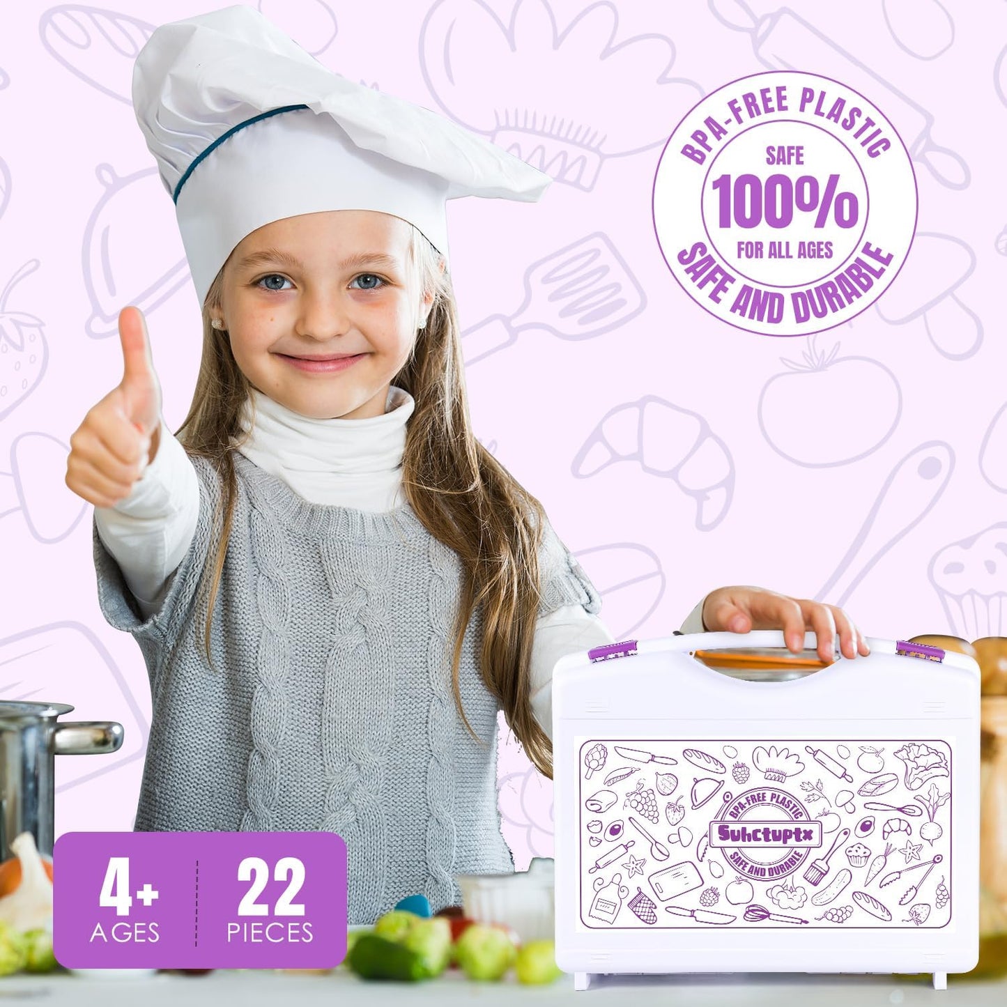 37PCS Kids Cooking Sets Real, Kids Cooking and Baking Gift Set with Storage Case Timer Kid Safe Knives Cutting Board, Toddler Real Kitchen Accessories, Birthday Gifts for Girls & Boys Age 3 - 8