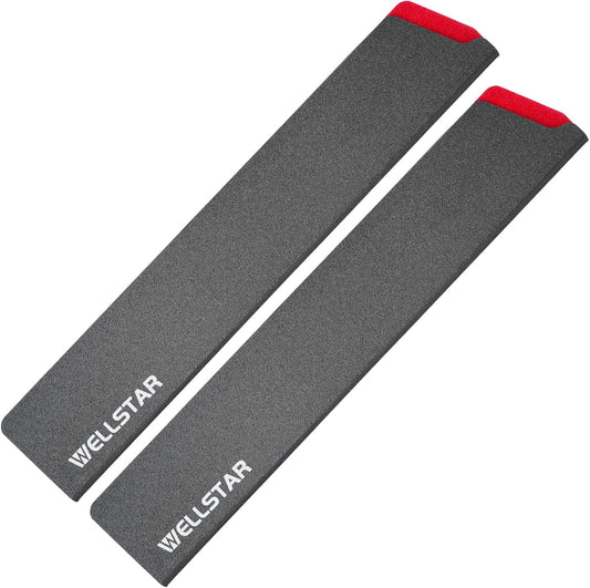 Knife Edge Guards Set, 2 Piece 12 Inch Universal Blade Covers, BPA Free ABS Protective Long Blade Sheaths, Non-Scratch Felt Lining Kitchen Knives Covers (Knives not included)