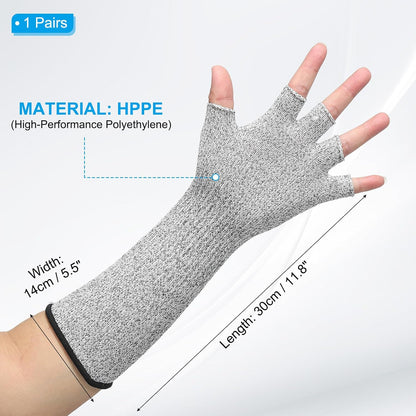 Cut Resistant Sleeves with Finger Grips Forearm Protective Sleeves Level 5 Protection Arm Safety Protectors Sleeves