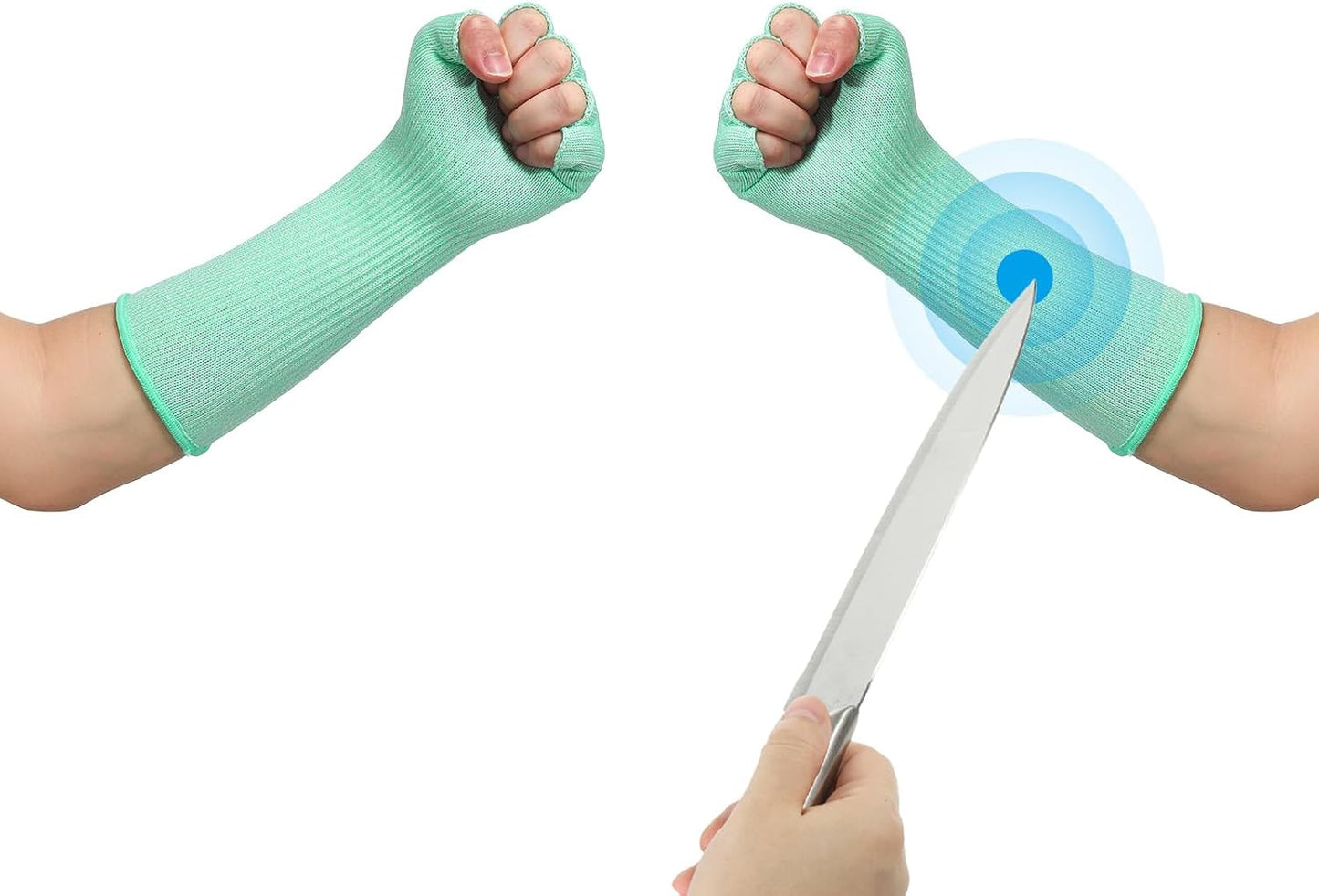 Cut Resistant Sleeves with Finger Grips Forearm Protective Sleeves Level 5 Protection Arm Safety Protectors Sleeves