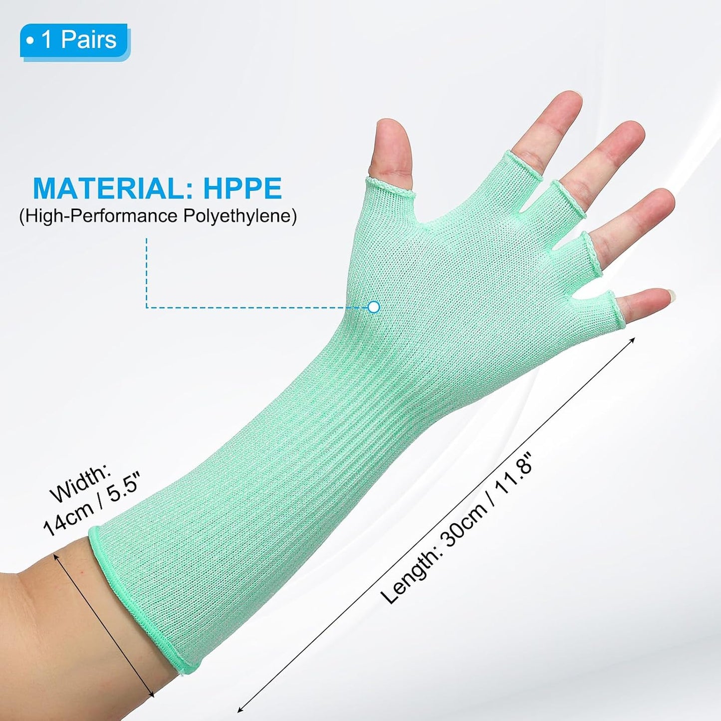 Cut Resistant Sleeves with Finger Grips Forearm Protective Sleeves Level 5 Protection Arm Safety Protectors Sleeves