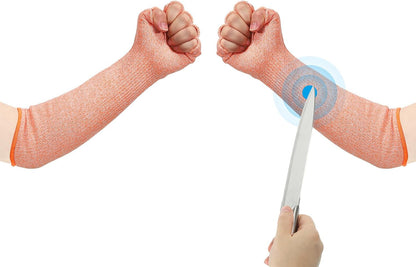 Cut Resistant Sleeves with Finger Grips Forearm Protective Sleeves Level 5 Protection Arm Safety Protectors Sleeves