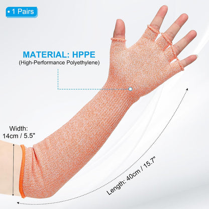 Cut Resistant Sleeves with Finger Grips Forearm Protective Sleeves Level 5 Protection Arm Safety Protectors Sleeves