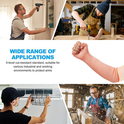 Cut Resistant Sleeves with Finger Grips Forearm Protective Sleeves Level 5 Protection Arm Safety Protectors Sleeves