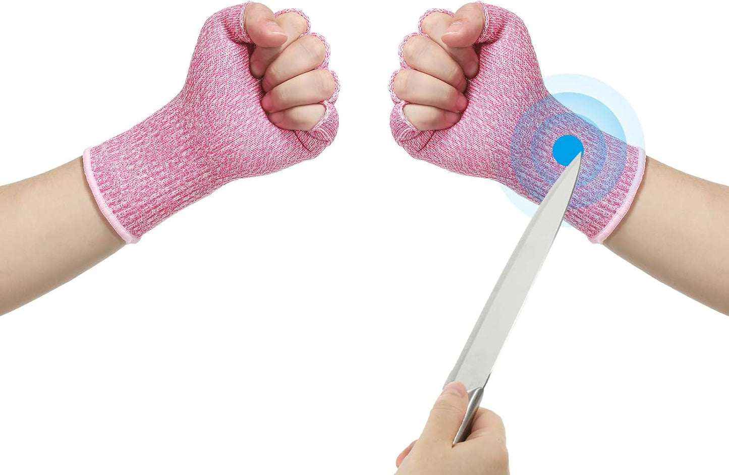Cut Resistant Sleeves with Finger Grips Forearm Protective Sleeves Level 5 Protection Arm Safety Protectors Sleeves