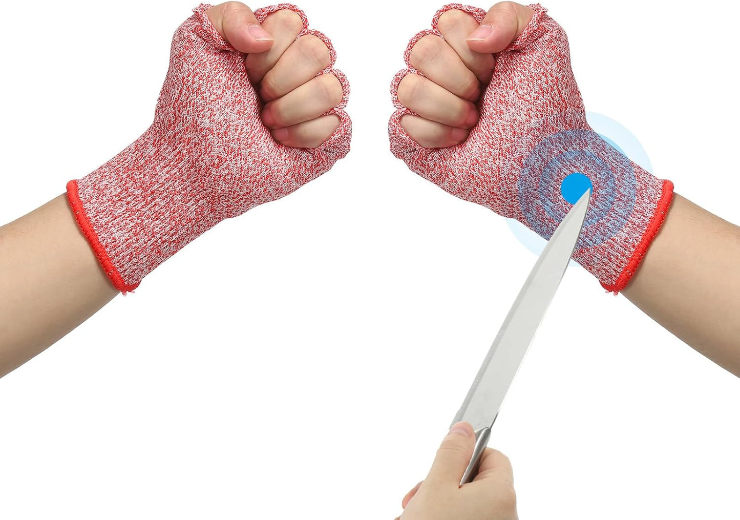 Cut Resistant Sleeves with Finger Grips Forearm Protective Sleeves Level 5 Protection Arm Safety Protectors Sleeves